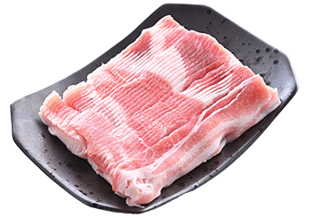 Frozen Thai pork belly slices