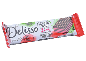 Strawberry flavored wafer bars